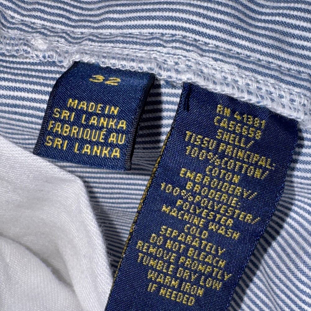 Polo Ralph Lauren All Over Pony Shorts 32 Blue Stripe Pony Logo 100% Cotton - Picture 7 of 7